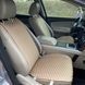 купити Накидки на сидіння з алькантарою Lux (штучної замші), Бежеві стільники із бежевим рядком. Преміум. 2 передніх 3