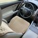 купити Накидки на сидіння з алькантарою Lux (штучної замші), Бежеві стільники із бежевим рядком. Преміум. 2 передніх 5