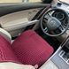 купити Накидки на сидіння з алькантари Lux (штучної замші), Бордові з чорним рядком, плоскі стільники. Преміум. Повний комплект 2