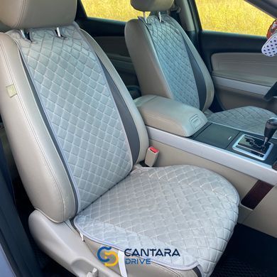 купити Накидки на сидіння з алькантари Lux ПАЙКА, Квадратний ромб світло-сірий. Преміум. 1 передня 4