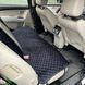 купити Автонакидки на сидіння з алькантари Lux Прошитий квадратний ромбик Чорний з синім рядком Преміум+ Повний комплект 6
