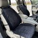 купити Автонакидки на сидіння з алькантари Lux Прошитий квадратний ромбик Чорний з синім рядком Преміум+ Повний комплект 4