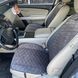купить Накидки на сиденье с алькантары Lux ПАЙКА, Удлиненный ромб тёмно-серый. Премиум. Передний комплект 1