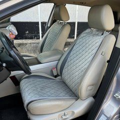 купити Накидка на крісло автомобіля з алькантари Lux Діамонд подовжений світло-сірий ромб Стандарт 1 передня 1