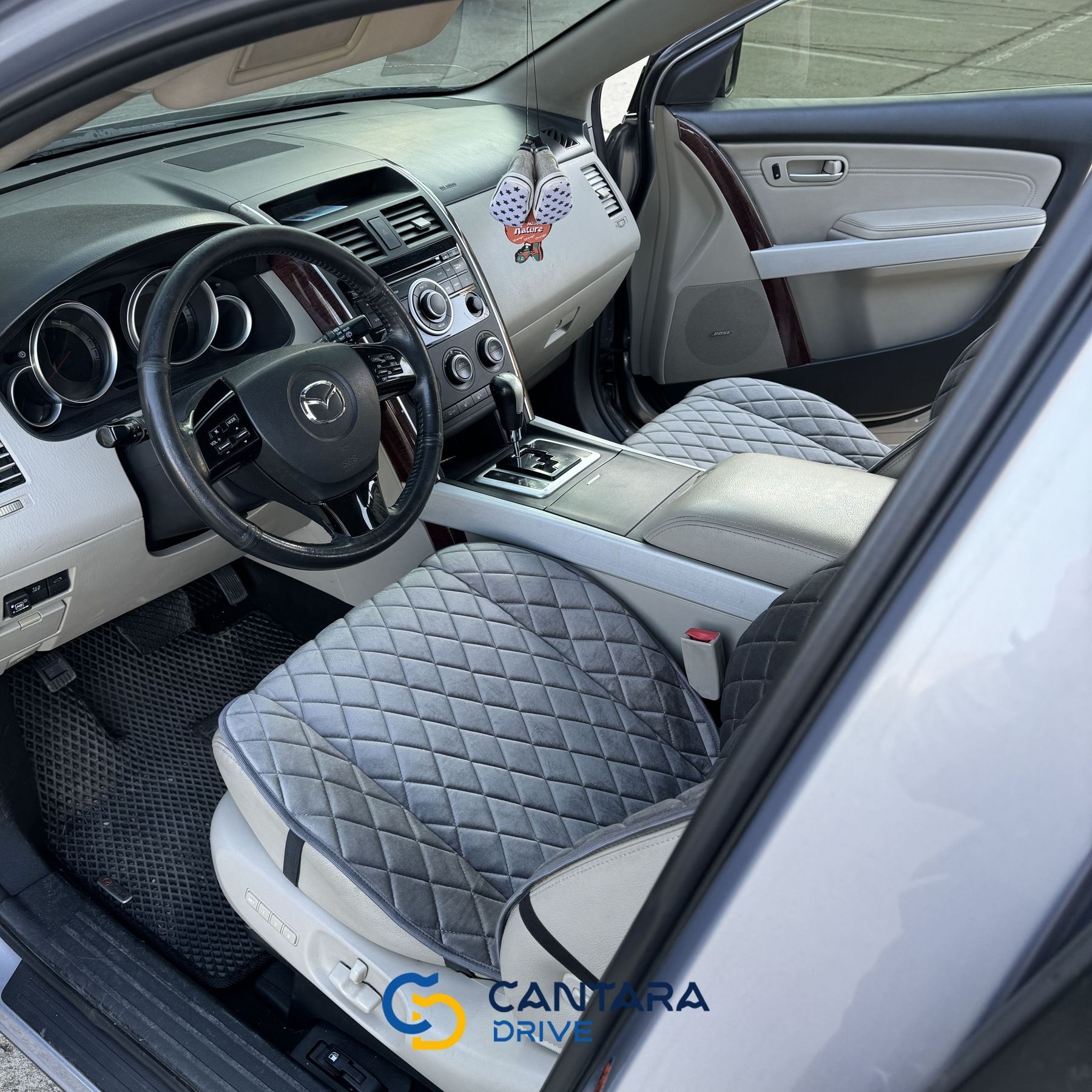 купити Накидки на сидіння в авто з алькантари Lux Діамонд подовжений темно-сірий ромб (колор 19) Преміум+ Повний комплект 2