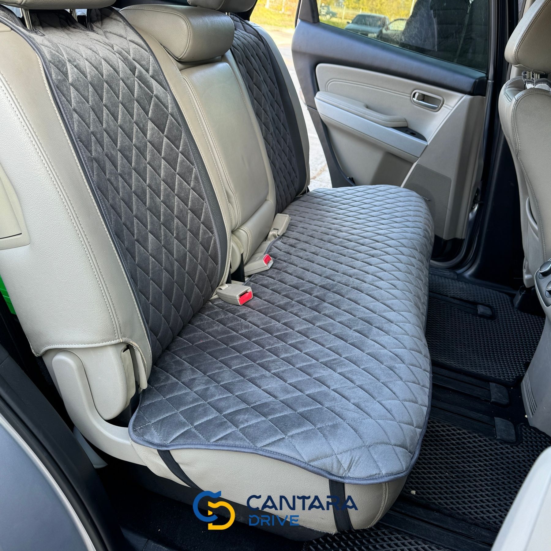 купити Накидки на сидіння в авто з алькантари Lux Діамонд подовжений темно-сірий ромб (колор 19) Преміум+ Повний комплект 6