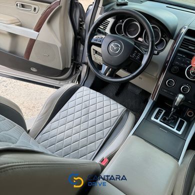 купити Авто накидки на сидіння з алькантари Lux Діамонд подовжений світло-сірий ромб Стандарт 2 передні 2