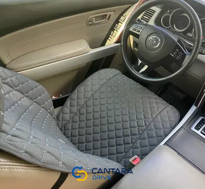 купить Накидка для авто из перфорированной экокожи, Темно-серая с серой строчкой, Премиум+, 1 передняя 2