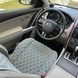 купити Накидка для авто з екошкіри, Сіра з подвійним сірим рядком, Преміум, 1 передня 4