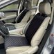 купить Накидка на сиденье в машину из алькантары Lux Прошитый квадратный ромбик Черный с красной строчкой Стандарт 1 передняя 1