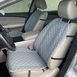 купить Накидка для авто из экокожи, Серая с двойной серой строчкой, Премиум+, 1 передняя 1