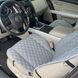 купить Накидка для авто из экокожи, Серая с двойной серой строчкой, Премиум+, 1 передняя 2