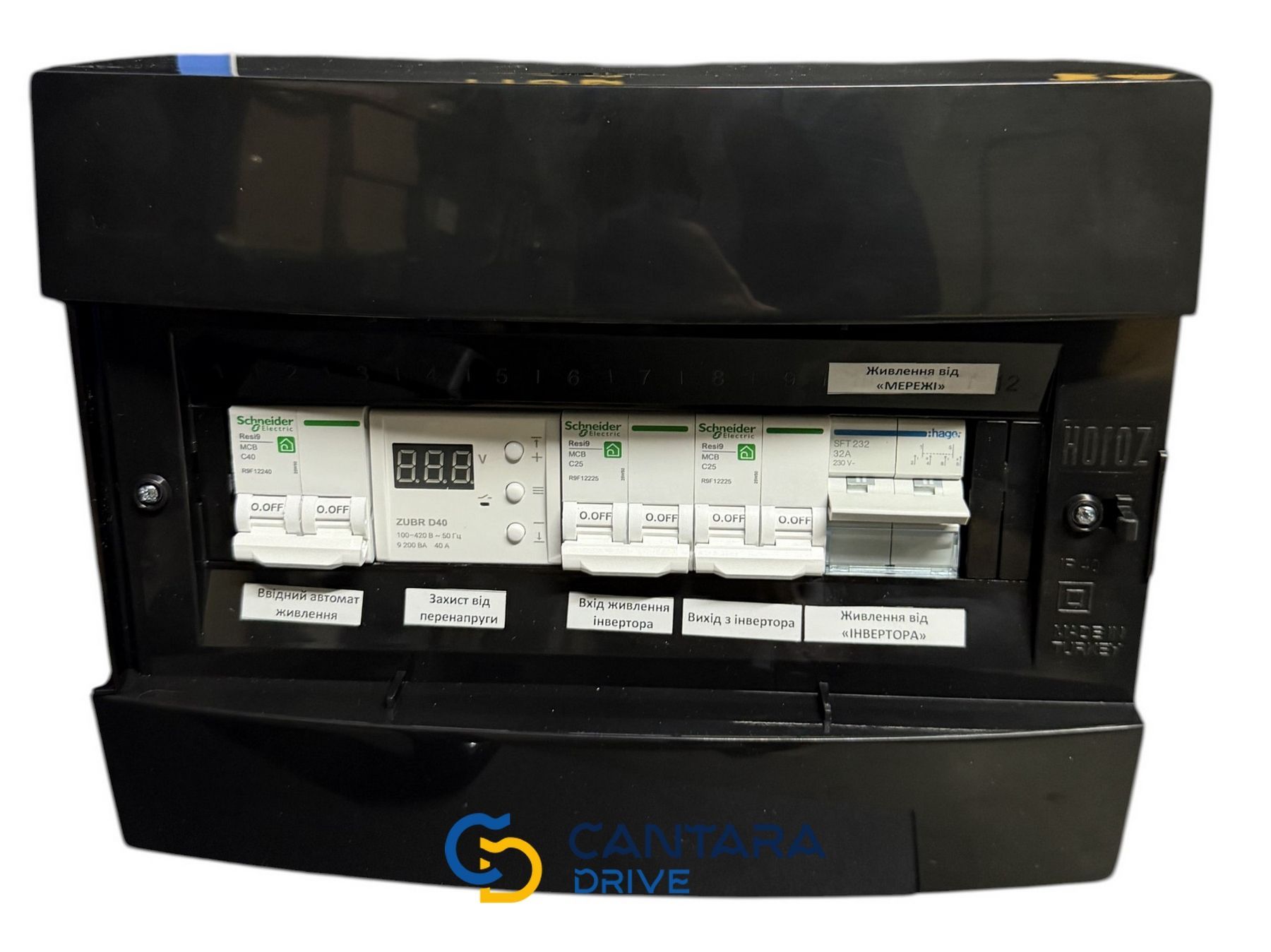 Системы бесперебойного питания: собранный аккумулятор 8 кВт с дисплеем LCD 3,2 дюйма, щит автоматики с трёхпозиционным переключателем и инвертором Anenji 4,2 кВт (4200 Вт)