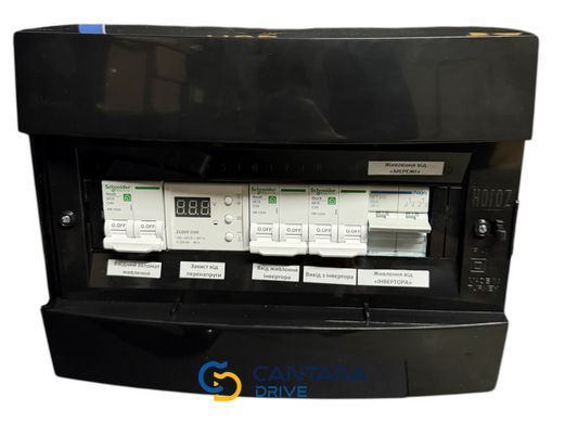 Системы бесперебойного питания: собранный аккумулятор 8 кВт с дисплеем LCD 3,2 дюйма, щит автоматики с трёхпозиционным переключателем и инвертором Anenji 4,2 кВт (4200 Вт)