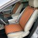 купить Накидка для авто из экокожи, Коричневые с двойной коричневой строчкой, Стандарт, Передний комлект 2