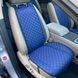 купити Накидки для авто з перфорованої екошкіри, Темно-сині з темно-синім рядком, Преміум, Передній комплект 4