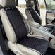 купити Накидки на автомобільні сидіння з алькантари Lux Прошитий квадратний ромбік Чорний з червоним рядком Стандарт Повний комплект 4