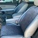 купить Накидки на сиденье с алькантары Lux ПАЙКА, Квадратный ромб тёмно-серый. Стандарт. Передний комплект 3