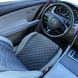 купить Накидки на сиденье с алькантары Lux ПАЙКА, Квадратный ромб тёмно-серый. Стандарт. Передний комплект 5