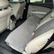 купить Накидка задняя для авто из алькантары Lux, Темно-серые плоские соты с темно серой строчкой 2