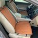 купить Накидка для авто из экокожи, Коричневые с двойной коричневой строчкой, Премиум, Передний комлект 1