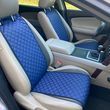 купити Накидка для авто з перфорованої екошкіри, Темно-синя з темно-синім рядком, Стандарт, 1 передня 1