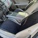 купить Автонакидки на сиденья автомобиля из алькантары Lux Диамонд прошитый черный ромб с черной строчкой Стандарт Полный комплект 2