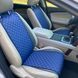 купити Накидка для авто з перфорованої екошкіри, Темно-синя з темно-синім рядком, Стандарт, 1 передня 1