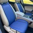 купити Накидка для авто з перфорованої екошкіри, Темно-синя з темно-синім рядком, Преміум, 1 передня 1