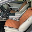 купить Накидка для авто из экокожи, Коричневые с двойной коричневой строчкой, Стандарт, 1 передняя 1