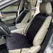 купить Накидки для сидений из алькантары Lux Прошитый квадратный ромбик Черный с красной строчкой Премиум Полный комплект 1
