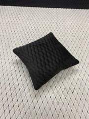 купить Подушка для сидения в автомобиле из Алькантары Lux Черные плоские соты с черной строчкой 1 шт. 45х45 см 1