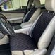 купить Накидки на сиденье АЛЬКАНТАРЫ Lux (искусственная замша), большой ромб, Черный с двойной черной строчкой, Премиум, Передний комплект 3