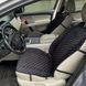купить Накидка на кресло автомобиля из алькантары Lux Прошитый квадратный ромбик Черный с красной строчкой Премиум+ 1 передняя 2