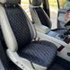 купить Универсальные накидки на сиденья из алькантары Lux Диамонд прошитый черный ромб с черной строчкой Премиум 2 передних 3