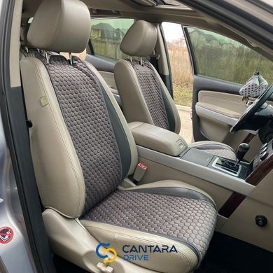 купити Накидки на сидіння з алькантари Lux ПАЙКА, Темно-сірі стільники, Стандарт, Передній комплект 3