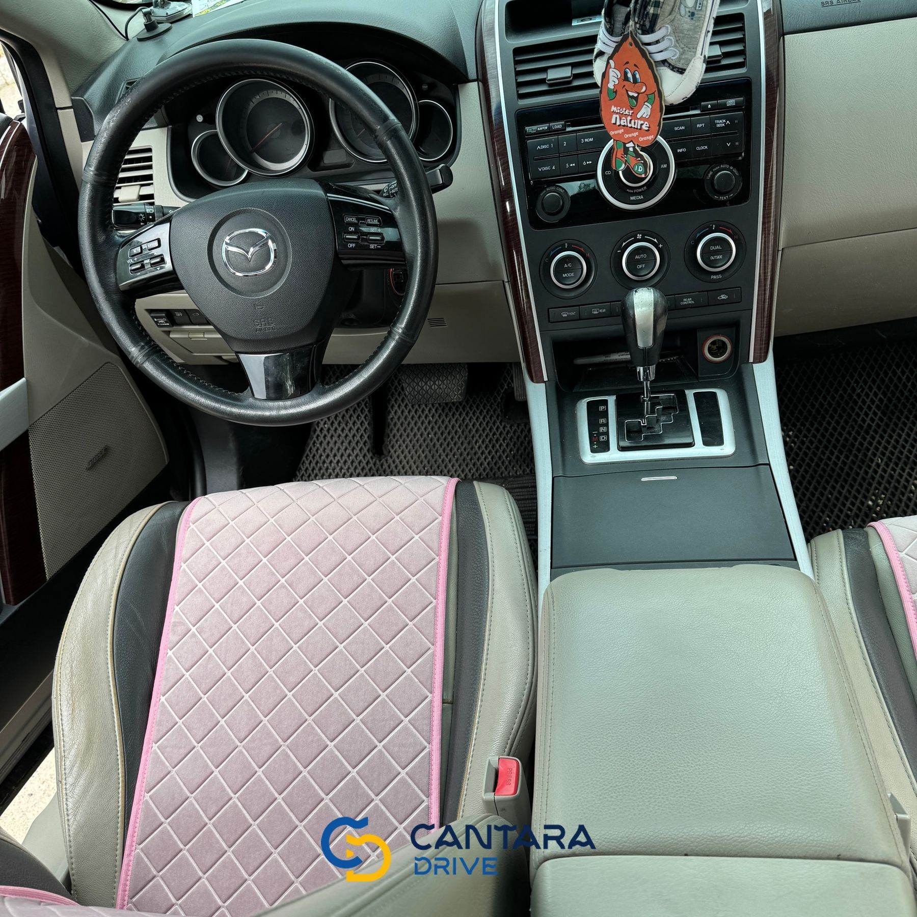 купити Накидки на сидіння автомобіля з алькантари Lux Пайка Квадратний ромб Ніжно-рожеві Стандарт Передній комплект 2