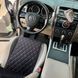 купить Универсальные накидки на сиденья из алькантары Lux Диамонд удлиненный черный ромб с черной строчкой Стандарт Передний комплект 2