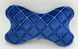купити Подушка під голову в авто з алькантари Lux ПАЙКА, Квадратний ромб темно-синій 2