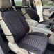 купити Автомобільні накидки на сидіння з алькантари Lux Прошитий квадратний ромбік Чорний з червоним рядком Преміум+ Повний комплект 4