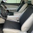 купить Накидки для авто из перфорированной экокожи, Черные с черной строкой, Стандарт, Передний комплект 1