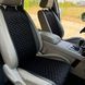 купить Накидки на автомобильные сиденья из алькантары Lux Большие черные соты Стандарт Передний комплект 3