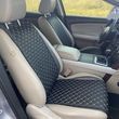 купити Накидки для авто з перфорованої екокожі, Чорні з білою строчкою, Стандарт, Передній комплект 1