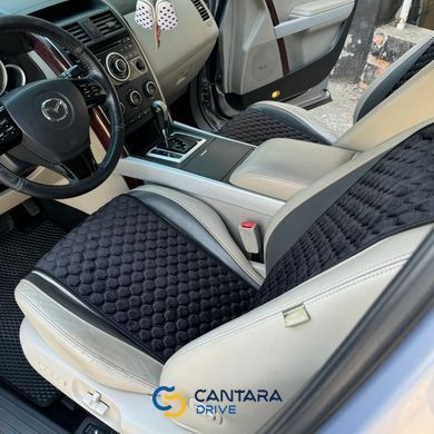 купити Накидки для сидінь автомобіля з алькантари Lux Великі чорні стільники Стандарт Повний комплект 2