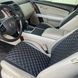 купити Накидки для авто з перфорованої екокожі, Чорні з білою строчкою, Стандарт, Передній комплект 3