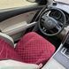 купить Накидки на сиденье с алькантары Lux ПАЙКА, Квадратный ромб бардо. Премиум. Передний комплект 5