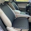 купити Накидки для авто з перфорованої екошкіри, Чорні з білою строчкою, Преміум, Передній комплект 1