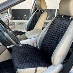купить Накидка на автомобильное кресло из алькантары Lux Большие черные соты Премиум 1 передняя 1