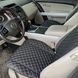 купити Накидки для авто з перфорованої екошкіри, Чорні з білою строчкою, Преміум, Передній комплект 4