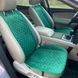 купить Накидки на сиденье с алькантары Lux ПАЙКА, Квадратный ромб изумруд. Премиум. Передний комплект 1